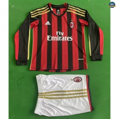 Max Maillot Retro 2013-14 AC Milan Enfant Domicile Manche Longue
