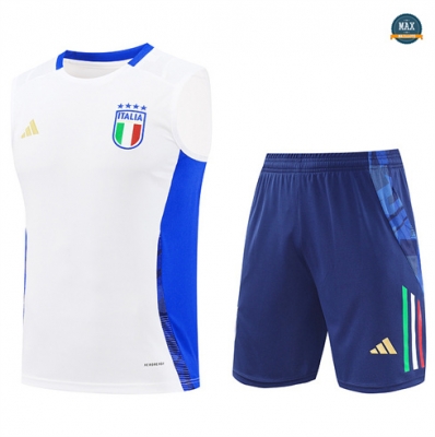 Grossiste Max Maillot Training Italie Ensemble Short Débardeur 2024/25 Blanc