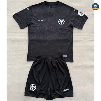 Maillot Foot Wolverhampton Enfant Gardien de but Noir 2025/26