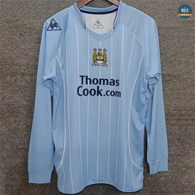 Max Maillot Retro 2007-08 Manchester City Domicile Manche Longue