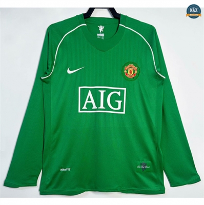 Max Maillots Rétro 2007-08 Manchester United Gardien de but Vert Manche Longue