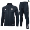 Maxmaillots Veste Survetement Enfant Real Madrid 2025/26 Gris foncé/Blanc discout