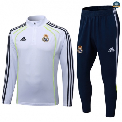 Maxmaillots Survetement Real Madrid 2025/26 Blanc/Bleu Marine Pas Cher