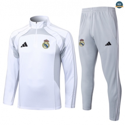 Maxmaillots Survetement Real Madrid 2025/26 Blanc/Gris clair Online