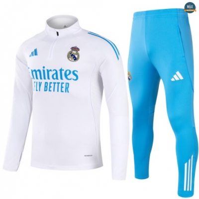 Maxmaillots Survetement Real Madrid 2025/26 Blanc/Bleu discout