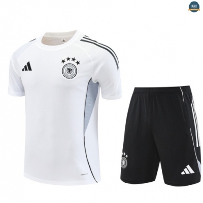 Maxmaillots Training Allemagne Enfant + Short 2025/26 Blanc/Noir Pas Chere