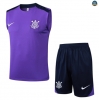 Maxmaillots Training Corinthiens Ensemble Short Débardeur 2025/26 Violet/Bleu Marine Pas Cher
