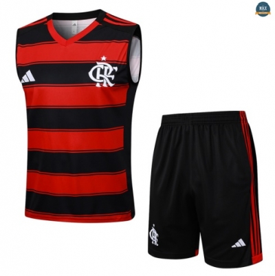Maxmaillots Training Flamengo Ensemble Short Débardeur 2025/26 Rouge/Noir personnalisé