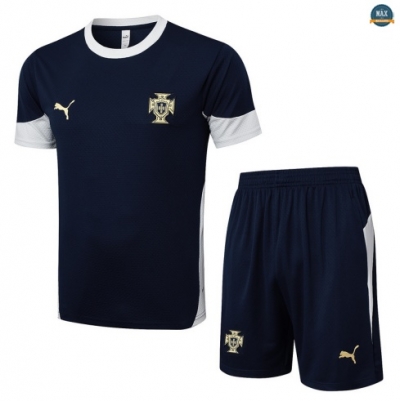 Maxmaillots Training Portugal + Short 2025/26 Bleu Marine/Blanc Pas Cher