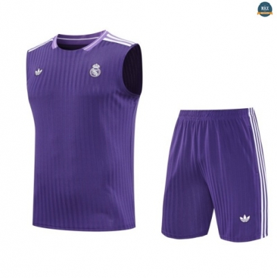 Maxmaillots Training Real Madrid Ensemble Short Débardeur 2025/26 violet/Blanc Pas Chere