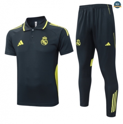 Maxmaillots Training Polo Real Madrid 2025/26 Gris foncé/Vert Pas chèr