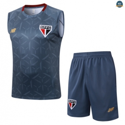 Maxmaillots Training Sao Paulo Ensemble Short Débardeur 2025/26 Gris Pas Cher