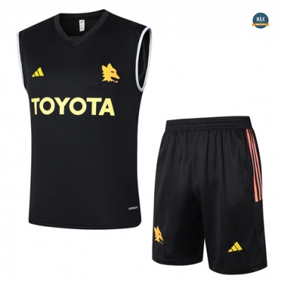 Soldes Max Maillot AS Rome Debardeur 2024/25 Training noir pas cher fiable