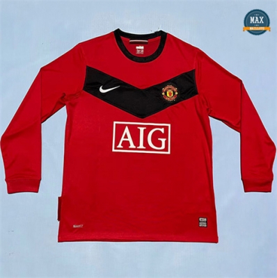 Max Maillots Retro 2009-10 Manchester United Domicile Manche Longue