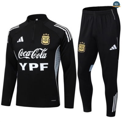 Maxmaillots Survetement Argentine 2025/26 Noir/Blanc Pas Cher