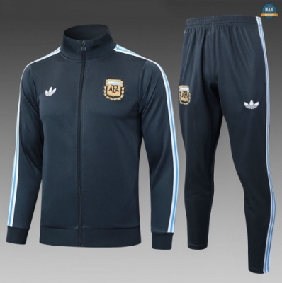 Maxmaillots Veste Survetement Enfant Argentine 2025/26 Gris foncé/Bleu personnalisé