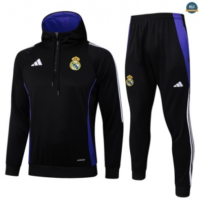 Maxmaillots Sweatshirt à capuche Real Madrid 2025/26 Noir/Violet Pas Chere