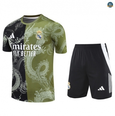 Maxmaillots Training Real Madrid + Short 2025/26 Vert/Noir/Blanc Pas Chere