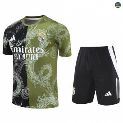 Maxmaillots Training Real Madrid + Short 2025/26 Vert/Noir/Blanc Pas Chere