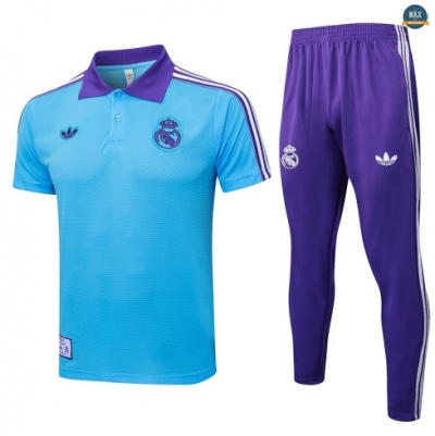 Maxmaillots Training Polo Real Madrid 2025/26 Bleu Clair/Violet/Blanc Pas chèr