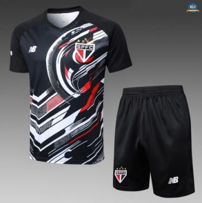 Maxmaillots Training Sao Paulo + Short 2025/26 Noir discout