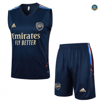 Soldes Max Maillot Arsenal Debardeur 2024/25 Training bleu royal pas cher fiable