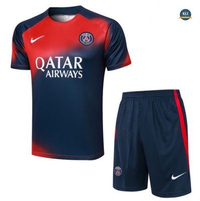 Soldes Max Maillot Paris Saint Germain + Shorts 2024/25 Training bleu royal pas cher fiable