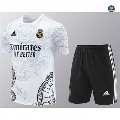 Soldes Max Maillot Real Madrid + Shorts 2024/25 Training Blanc pas cher fiable