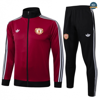 Veste Survetement Manchester United 2024/25 rouge bordeaux