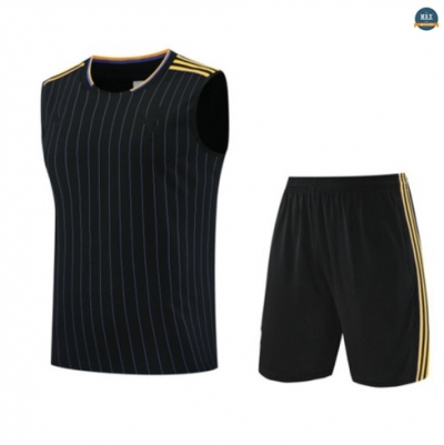 Nouveau Max Maillots Training Foot Manchester United Ensemble Short Débardeur 2025/26 Noir/Jaune